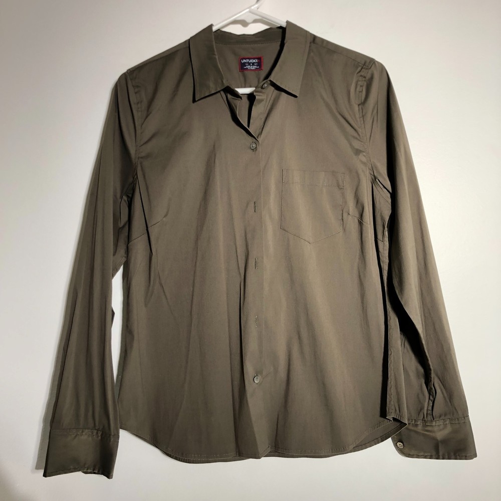 UNTUCKit Olive Green Button Down Shirt Size 6